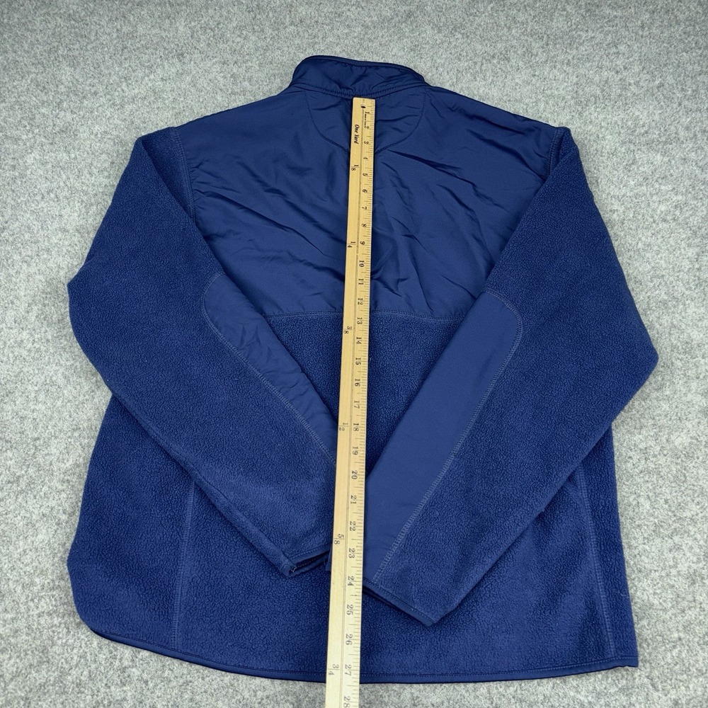 Chaps Fleece Jacket Men's Large Blue Full Zip Polyester Outdoor Hiking Y2K Coat - Picture 12 of 13